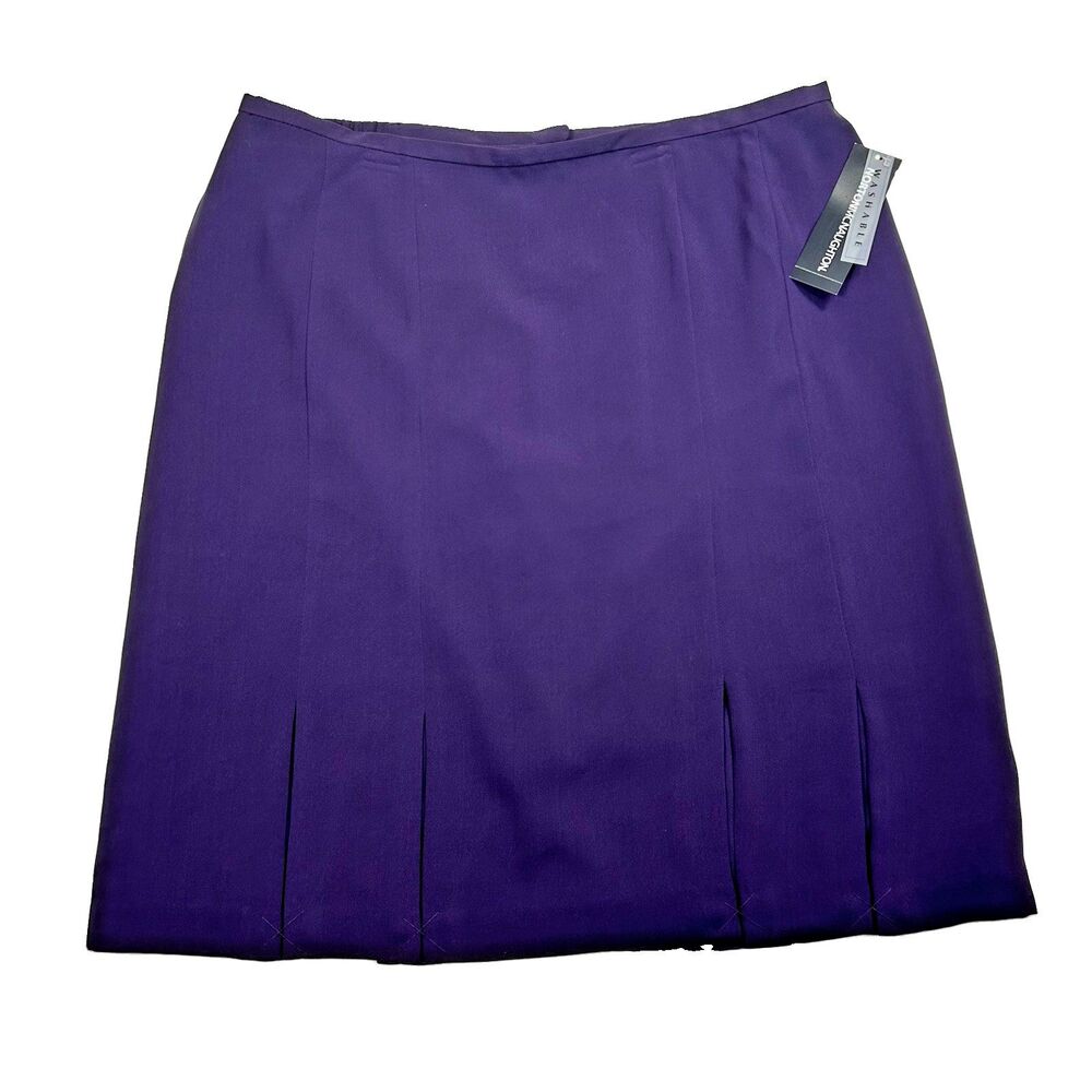 Norton McNaughton Womens 18 Pleated Skirt Deep Plum Career Preppy Academia